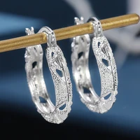 jk silver plated metal hoop earrings women aesthetic pattern minimalist u shape earring lady statement jewelry drop shipping