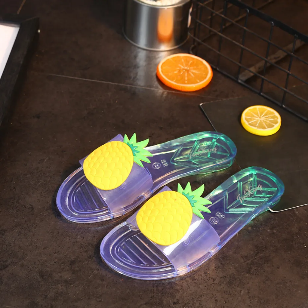 Женские прозрачные летние тапочки из ПВХ пляжные сандалии с фруктовым яйцом