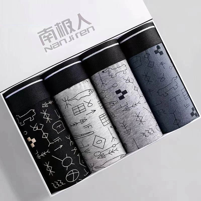 Men's Underwear Boxer Man Panties Cotton Boxers Breathable Sexy Male Boxer Underpants Comfortable U BoxerShorts Plus Size L-4XL