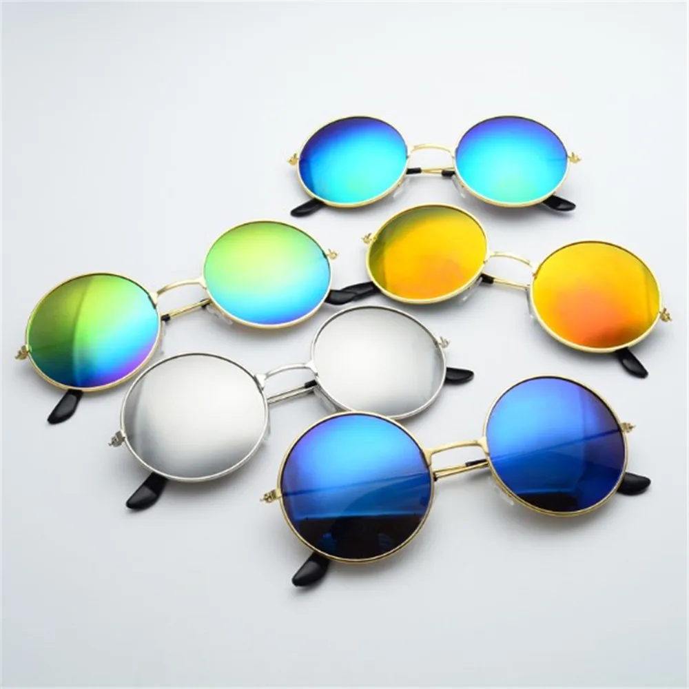 Новые Ретро Винтажные круглые зеркальные солнцезащитные очки для спорта на