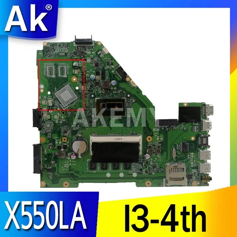 Материнская плата для ноутбука Akemy X550LA Asus A550L X550LD R510L X550LC X550LN X550L W/ I3 4th gen CPU 4 Гб