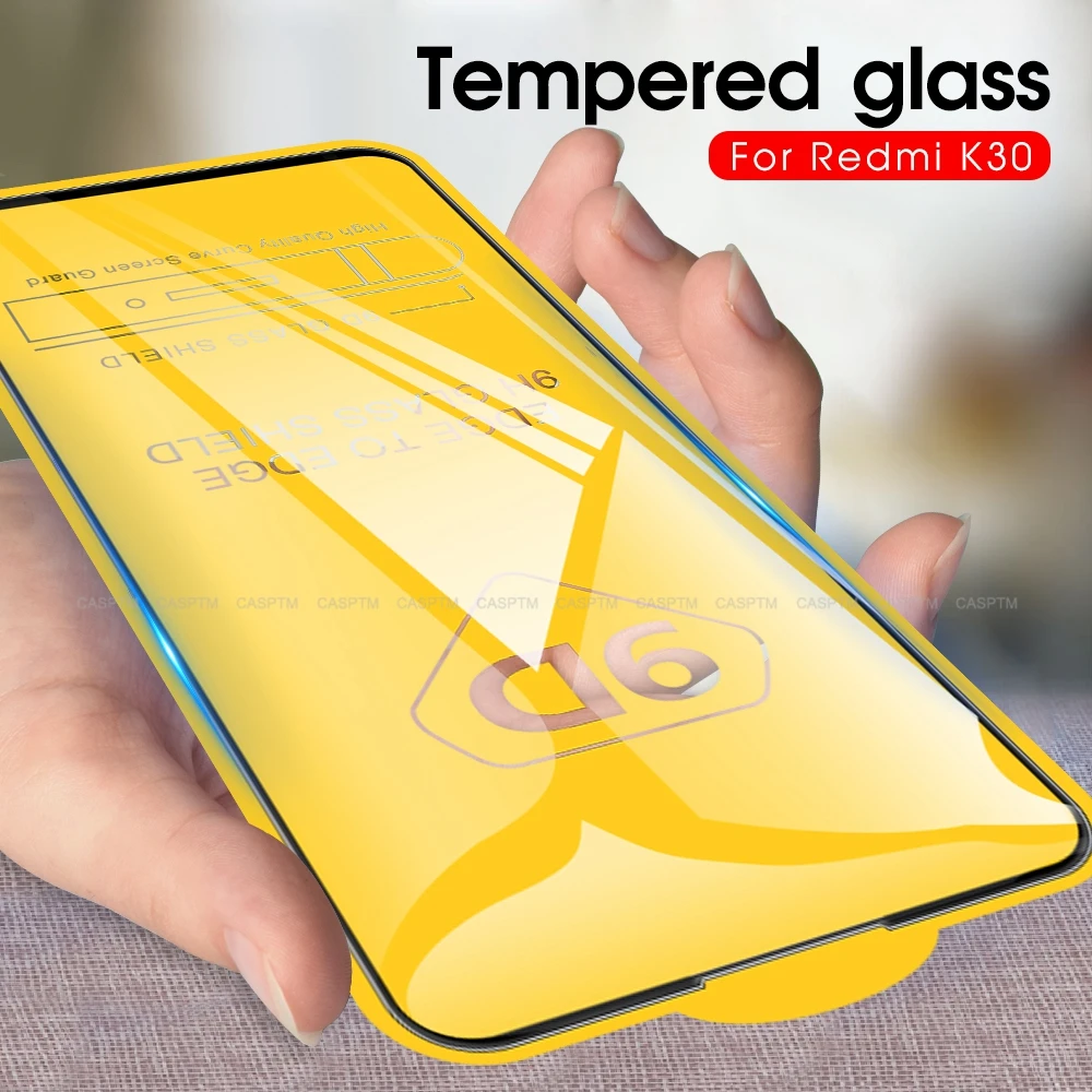 

CASPTM 9D Curved Edge Tempered Glass For Redmi Note 8 6 8T 7 Pro K30 Full Screen Protective Film For Redmi K20 Pro 8 7 Note 5Pro