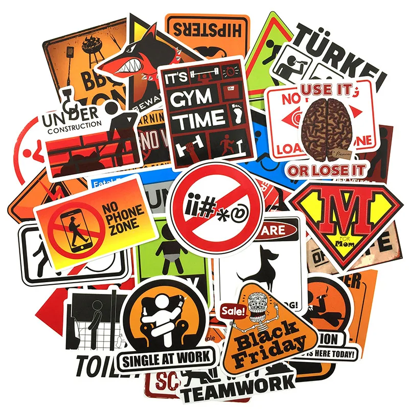 10/50 шт./упак. водонепроницаемый стикер для багажа скейтборда телефона ноутбука