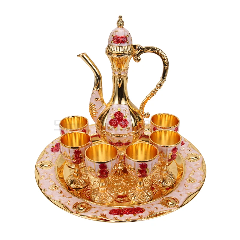 

Wine set wine decanter pumpkin style hip flask a cup of wine home bar metal drinking bottle Wine cup setwhite wine