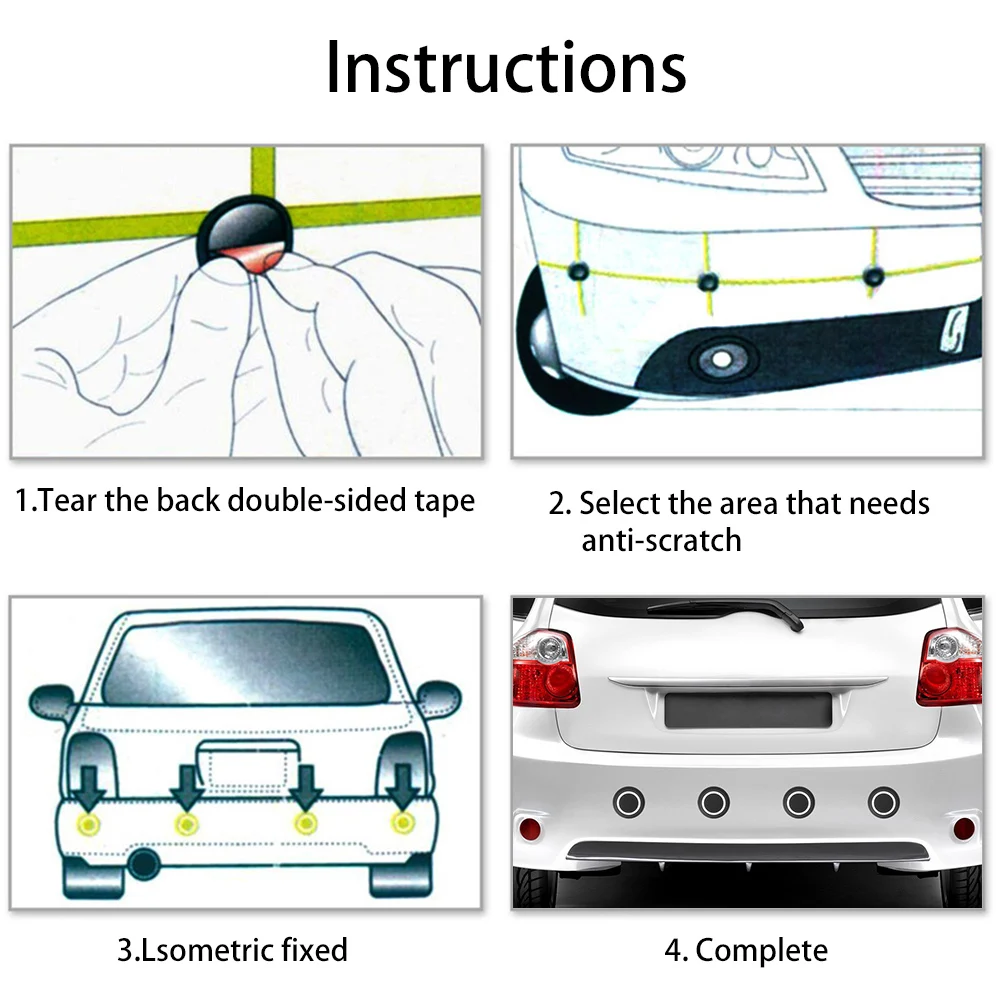 10 шт./упак. защитная накладка на края двери защита угла бампера круглая наклейка