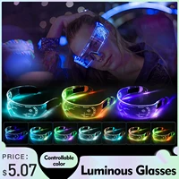 el colorful luminous glasses for music festival bar ktv valentines day party decoration led glasses festival performance props