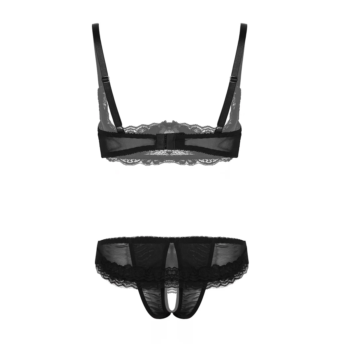 Сексуальное нижнее белье SISSY, прозрачный кружевной прозрачный бюстгальтер и трусики, женское нижнее белье, чашка 1/4, бюстгальтер без подкладки, трусы с вырезами, набор