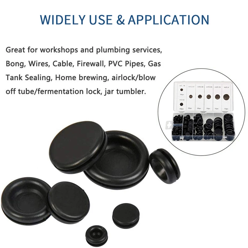 Набор резиновых втулок 170 шт. Комплект прокладок для сетевого экрана