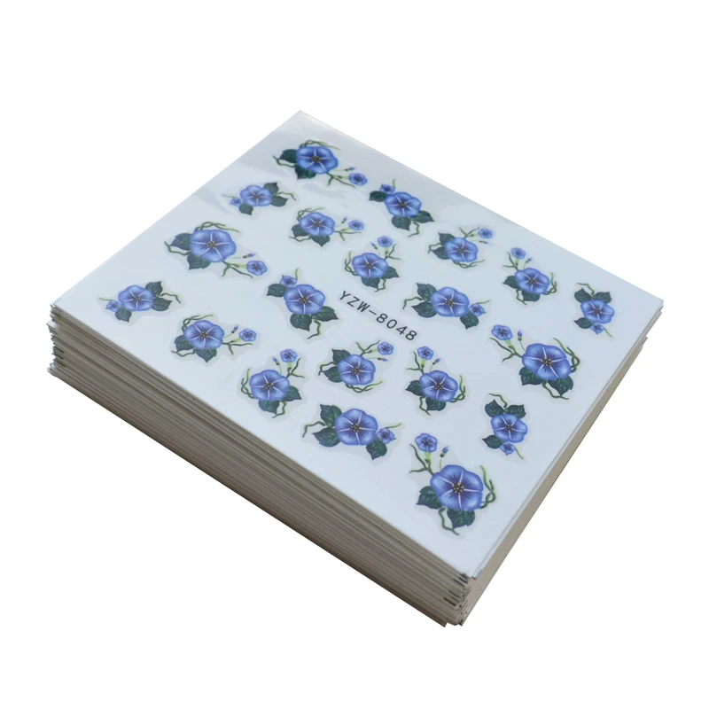 

48 Sheets Chic Flower Designs DIY Decals Nails Art Water Transfer Printing Stickers For Nails Salon