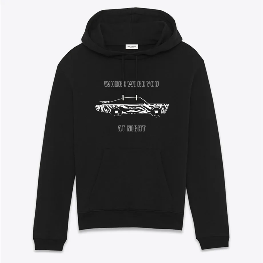 

Spring Cotton Sweatshirt Men Plus Size Brand Letter Print Black Hooded Pullover Female Fashion Casual Loose Cotton Hoodies