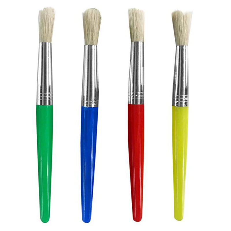 

Paint Brush For Children Oil Watercolor Painting Candy Color Plastic Handel Bristel Brushes Gouache Drawing Art Supply