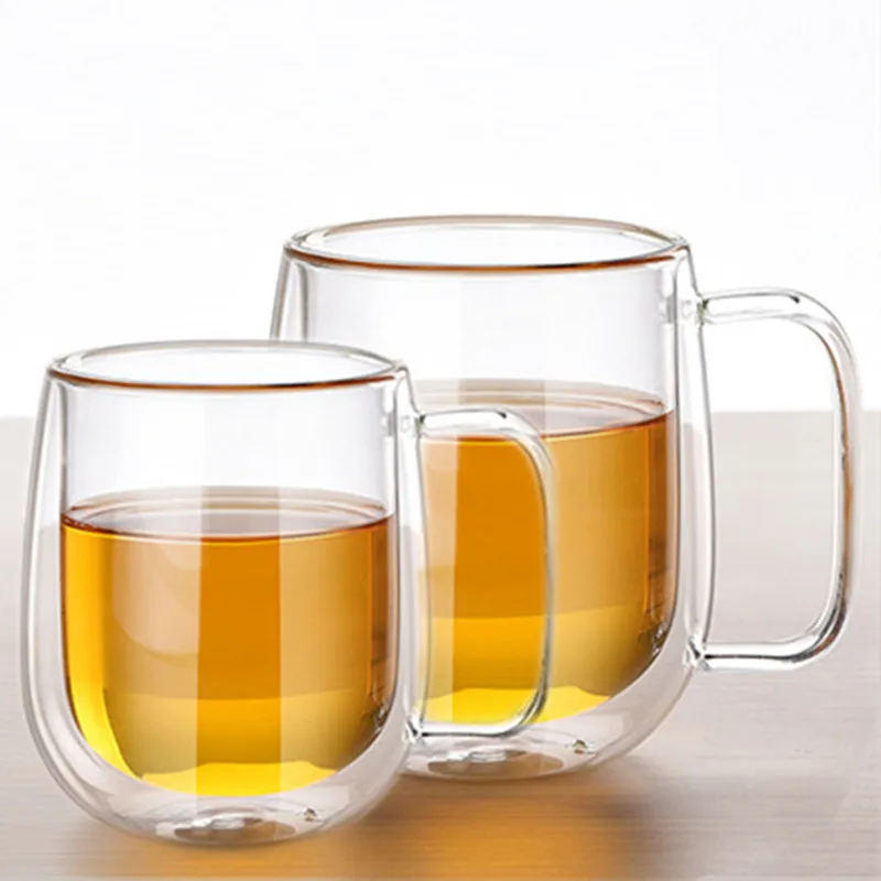 

Double Coffee Mugs With the Handle Mugs Drinking Insulation Double Wall Glass Tea Cup Creative Gift Drinkware Milk