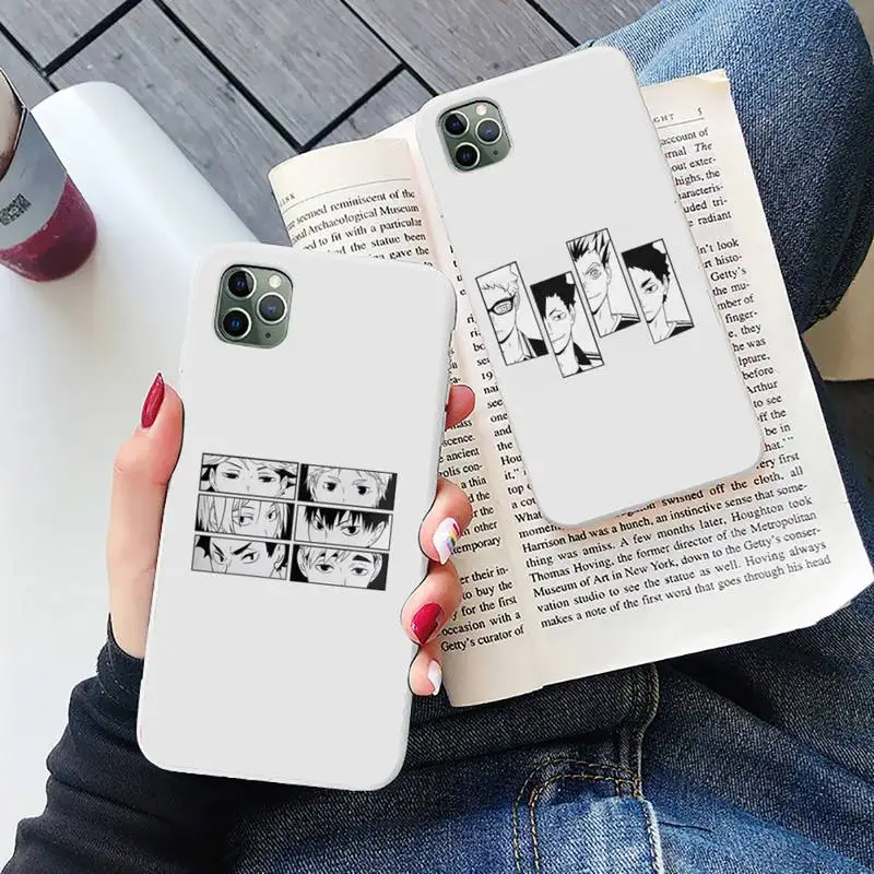 

Haikyuu Phone Case Candy Color for iPhone 6 6S 7 8 11 12 XS X SE 2020 XR mini pro Plus MAX mobile bags Anime Cartoon Coque