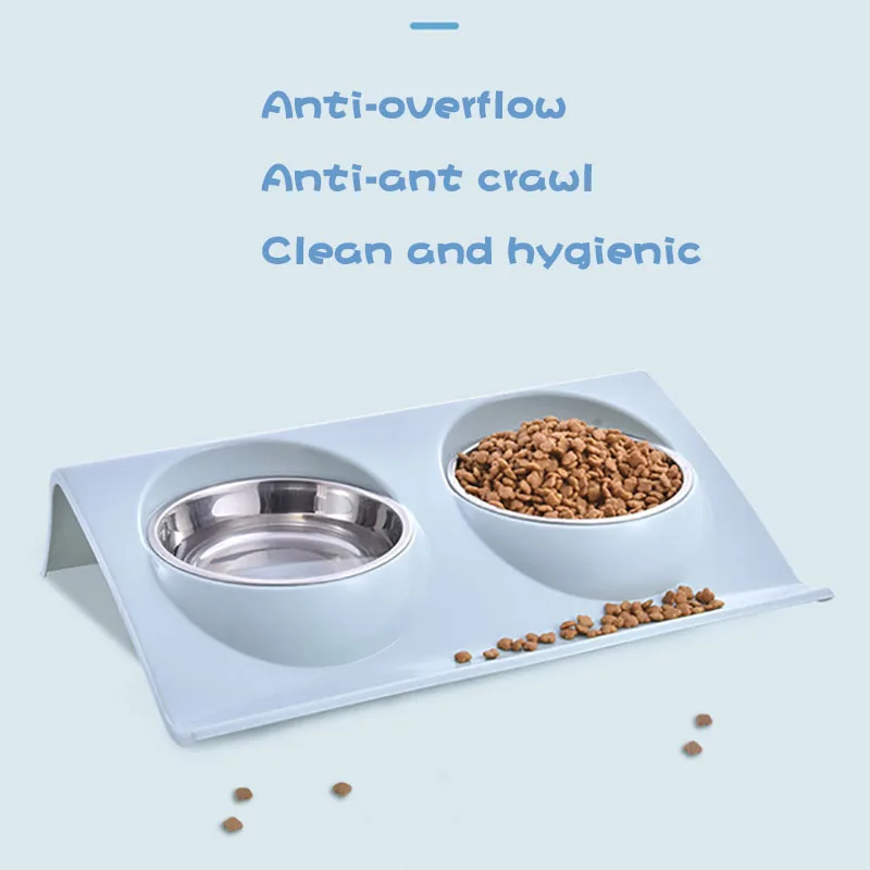 S/Большая двойная миска для собак щенков кошек станция кормления питомцев миски