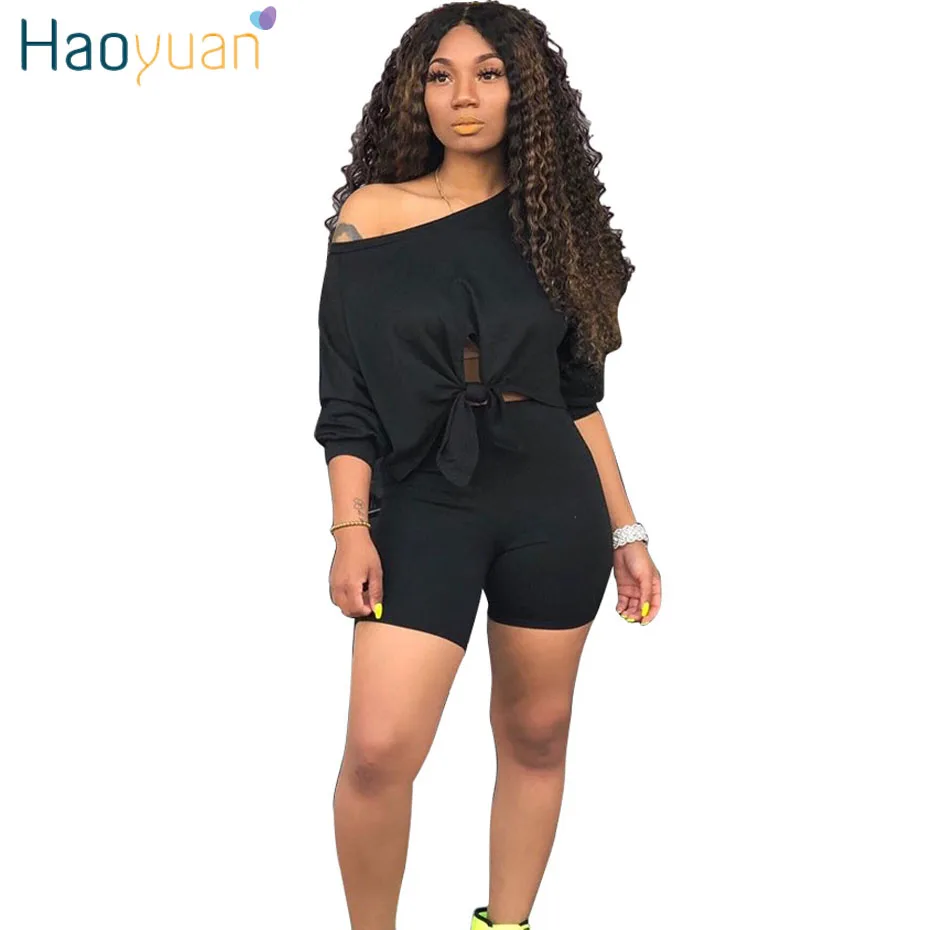 Комплект спортивной одежды HAOYUAN Женский неоновый пикантный комплект из двух