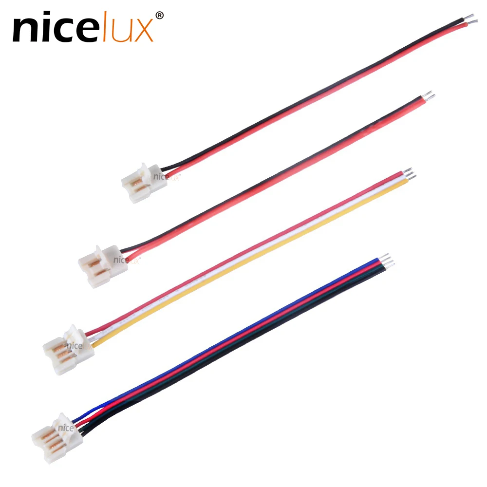 10 шт./лот 2 контактный 3pin 4pin тонкий LED RGB Разъем для 8 мм 3528 5050 двойной светодиодной