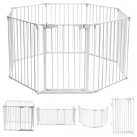 costway 8 panel metal gate baby pet fence safe playpen barrier wall mount multifunction