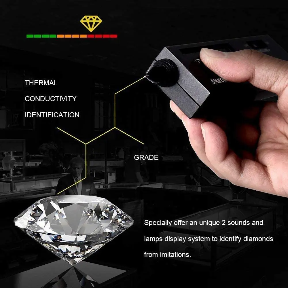 

High Accuracy LED Diamond Tester 9V Gemstone Selector Tool LED Indicator Jewelry Test Tool Jewelry Gem Selector Test Pen Tool