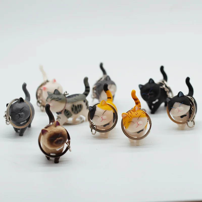 Случайный 1 шт. брелок для ключей с мультяшным котом и куклой украшение сумки