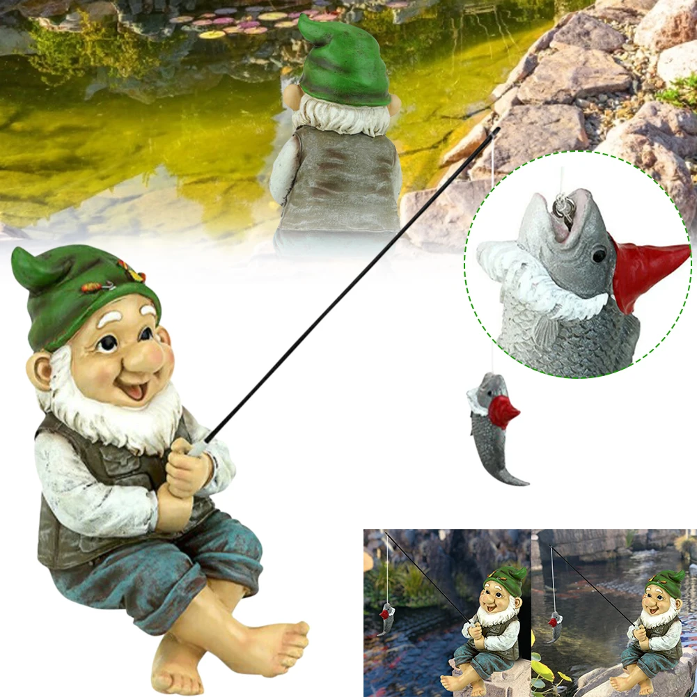 

Fishing Old Man Gnome Garden Statues Outdoor Gardening Dwarf Decoartion Resin Garden Ornaments Jardin Dwarf Sculptures Figur