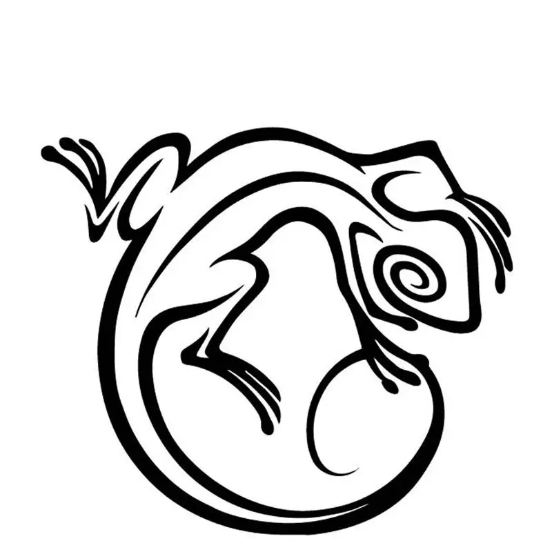 

Small Town 16.6CM*14.4CM Chameleon Creative Pattern Car Sticker Bumper Decoration Vinyl Decal Black/Silver C4-2239