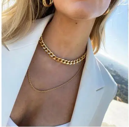 Панк многослойные цепи ожерелье на шею с цепочкой для женщин Винтаж изготовлен