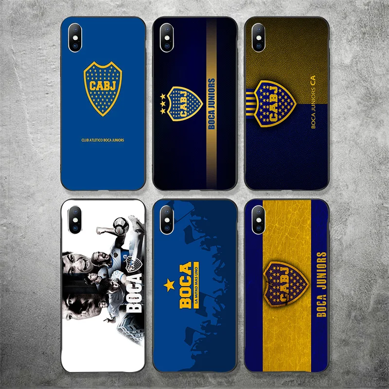 Чехол для телефона FC Boca Juniors iphone XR 11 Pro XS Max X 5 5S черный DIY мягкий чехол Tevez SE 7 8 6 6S Plus