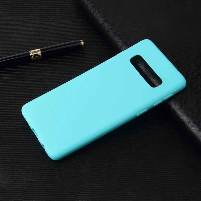 Ультратонкий чехол для Samsung A7 A9 A8 2018 однотонные цвета Galaxy S10 Plus S10e S9 S8 Note 8 9 Мягкий