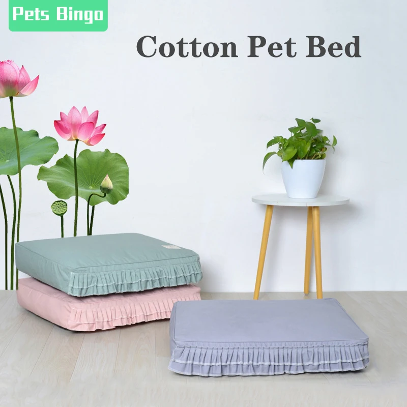 Домашние животные бинго Кошка Хлопок рюшами кровать Моющийся питомник Doghouse