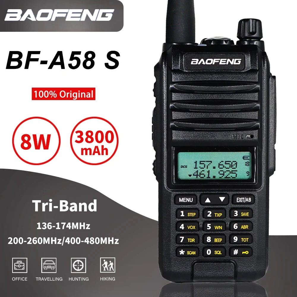 

Портативная рация Baofeng Power, 8 Вт, 3800 мА ч, BF-A58S, Двухдиапазонная, Двухдиапазонная, для любительского радио, VHF/UHF, FM