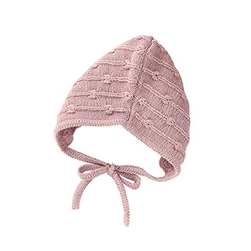 

Autumn Winter Warm Baby Hat Kids Lace Knitted Beanie Bonnet Infants Solid Color Cap Photograpy Props