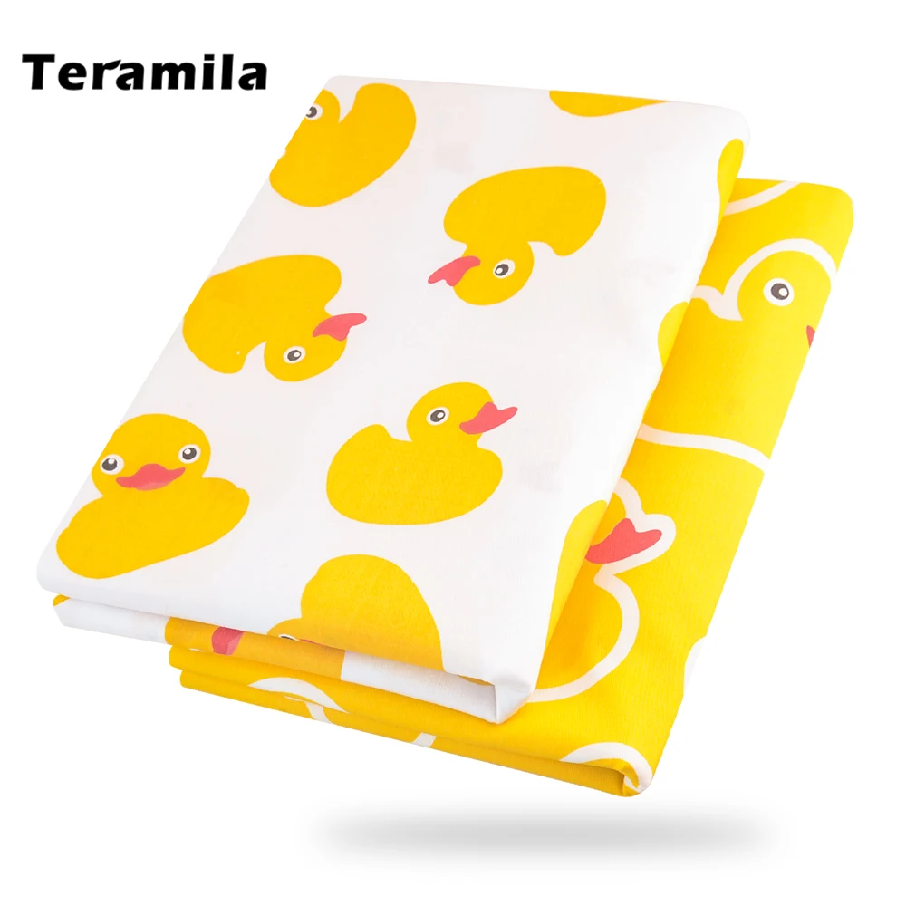 

Teramila Fabrics Yellow Duck Cotton Fabric Tecido Quilting Bedding Decoration Tissue Home Textile Patchwork Sewing Cloth Craft