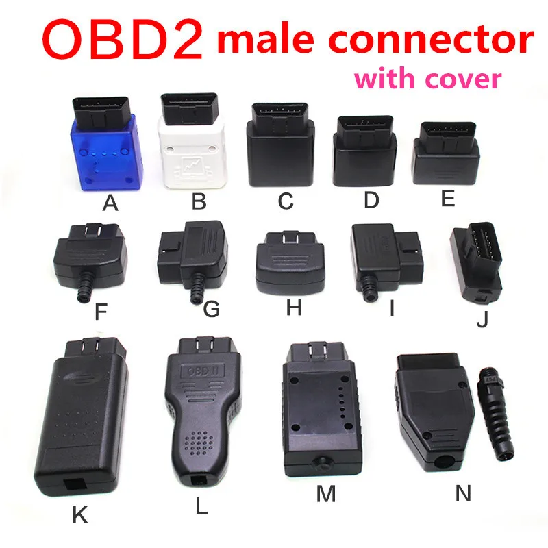 Автомобильный Штекерный разъем OBD2 16 контактный позолоченная изогнутая игла