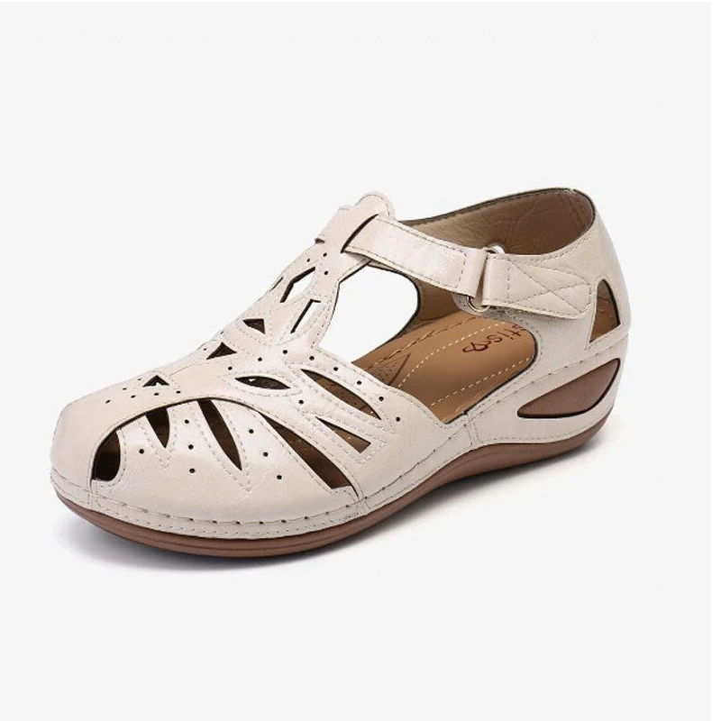 

Women's Sandals Wedges Vintage Female Hook Loop Casual Shoes Hollow Out Ladies Breathable Outdoor Footwear Summer Plus Size 2021