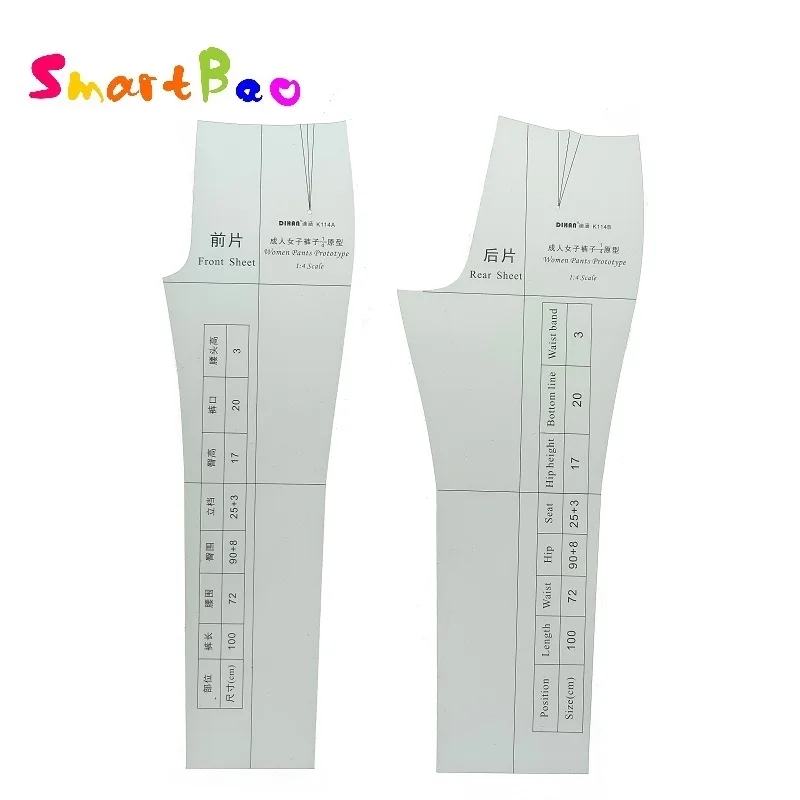 1:4 Women Pant Ruler for Doll Small Women's Trousers Prototype help to make paper film 1/4 Drawing Template Sample