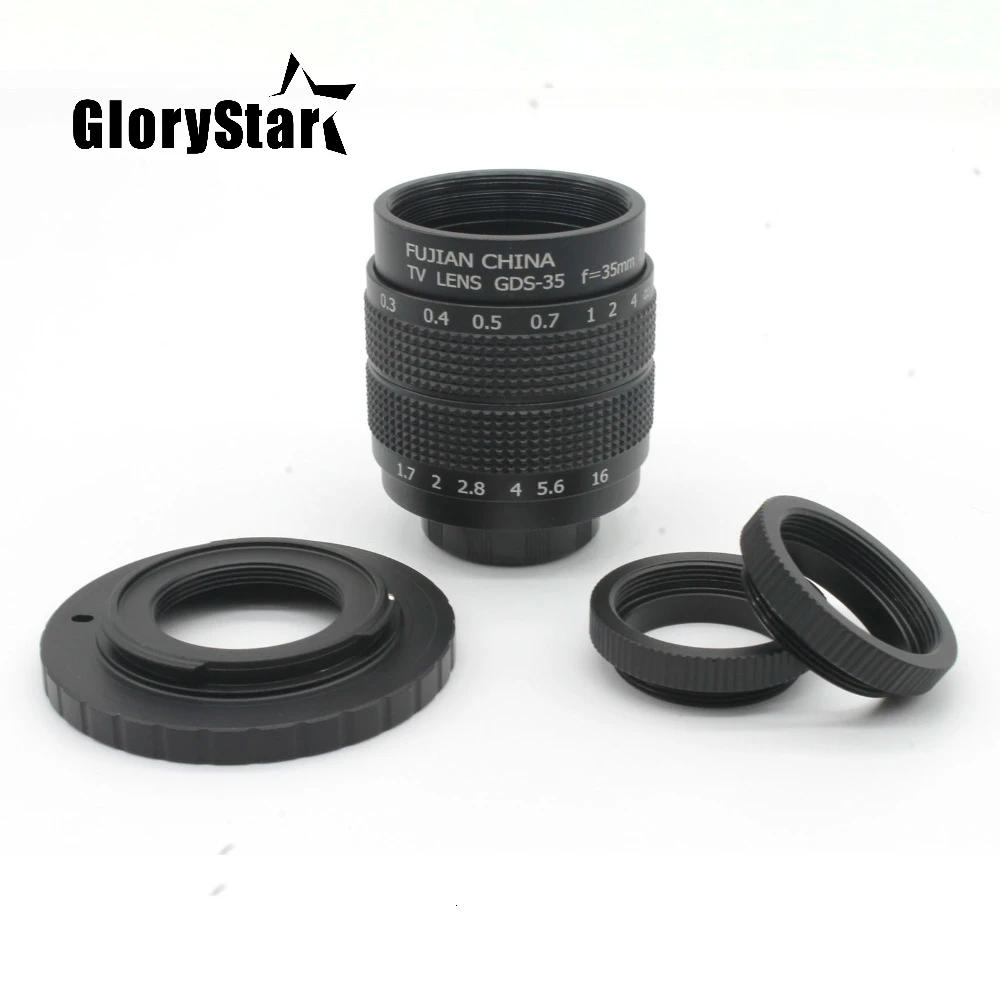 

GloryStar 35mm f1.7 C Mount CCTV camera Lens + C-NEX +Macro ring For Sony NEX-5 NEX-3 NEX-7 NEX-5C NEX-C3 NEX