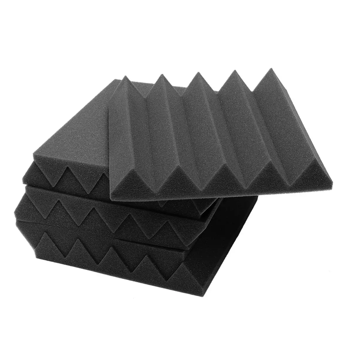 Черный 25x25x5 см пена для звукоизоляции акустическая пена регулирование звука студия пены клинья комнаты стены дома поглощение Звуконепроницаемая панель пены - Цвет: Черный