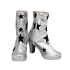 Серебристые ботинки для косплея Rocketman Elton John, обувь на высоком каблуке, изготовленные на заказ, любого размера