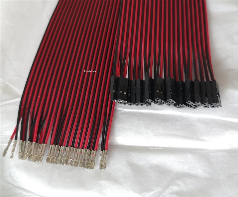 Односторонняя клемма Dupont line 2P 2 54 красная + черная dupont 10/15/20/30/40/50/60/70/80/90 см |