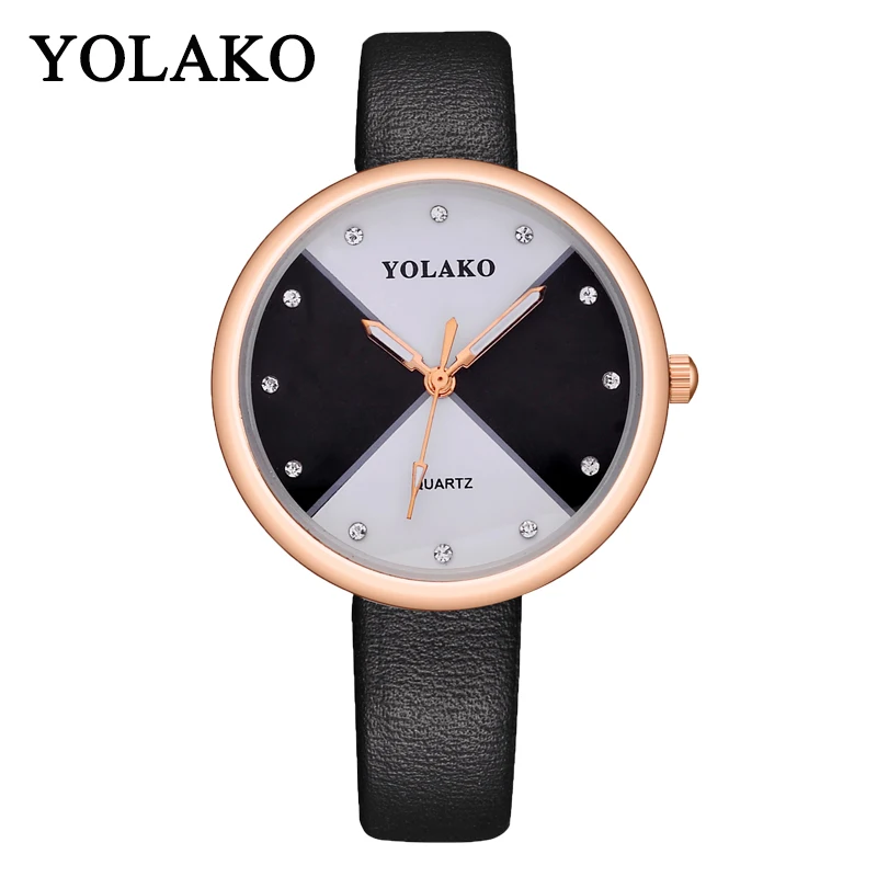

Женские повседневные кварцевые часы YOLAKO с кожаным ремешком, Новые аналоговые наручные часы, женские часы montres Femme