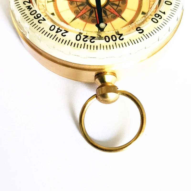 Наружный Карманный компас из чистой меди Металлическая измерительная линейка |