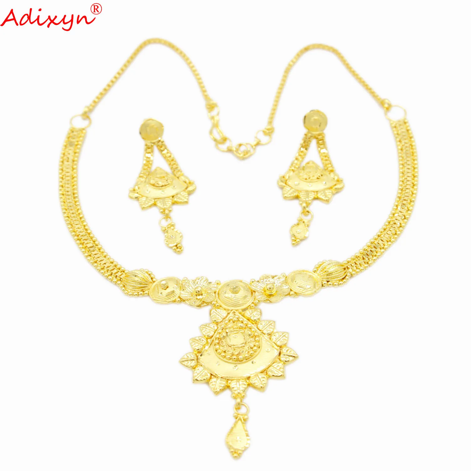 Adixyn арабский 24k золотой цвет/медный цветок дизайн ювелирные изделия для