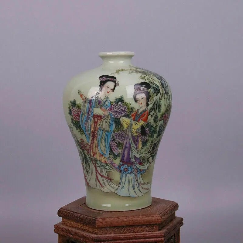 

Китайская старинная фарфоровая ваза, розовая горничная, бутылка Tumei