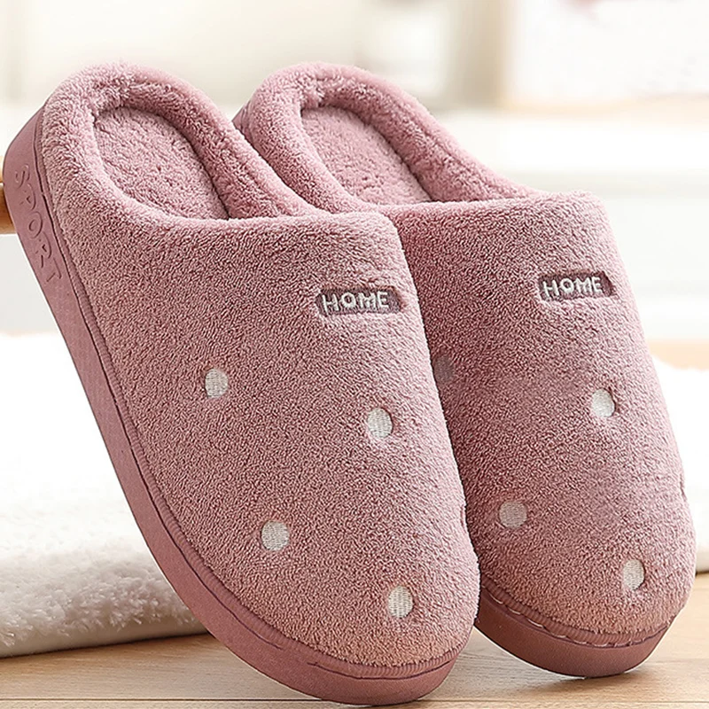 

Large 43-47 women fur slippers casual solid suede winter slippers women indoor shoes