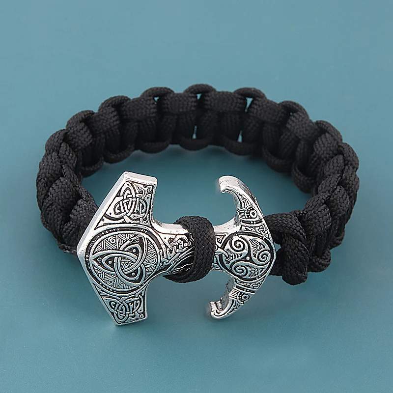Норвежский викинг браслет с рунами Asatru языческий скандинавский Тор молот