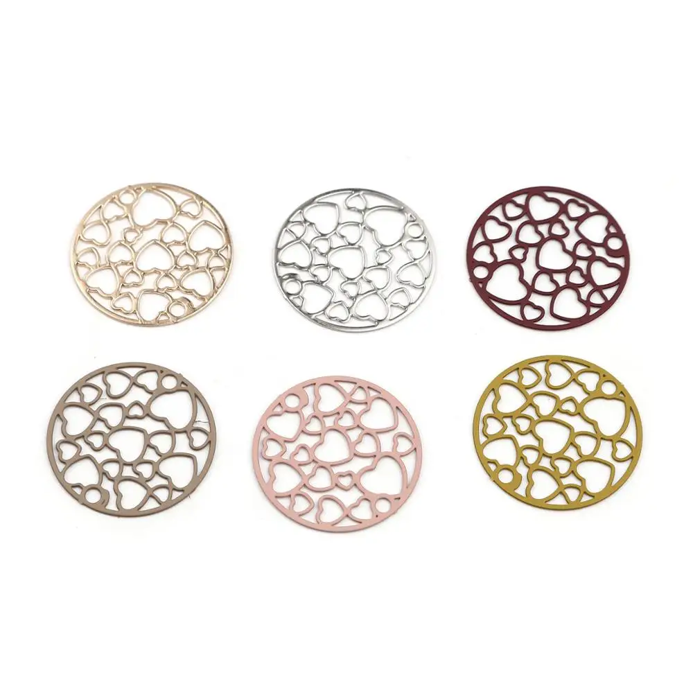 DoreenBeads модное медное Филигранное тиснение соединители круглые Красочные полые