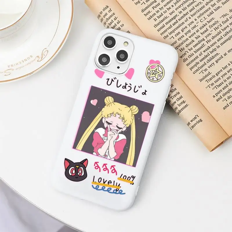 

Harajuku Sailor Moon Summer Girl Candy Phone Case Candy Color for iPhone 6 6S 7 8 11 12 XS X SE 2020 XR mini pro Plus MAX