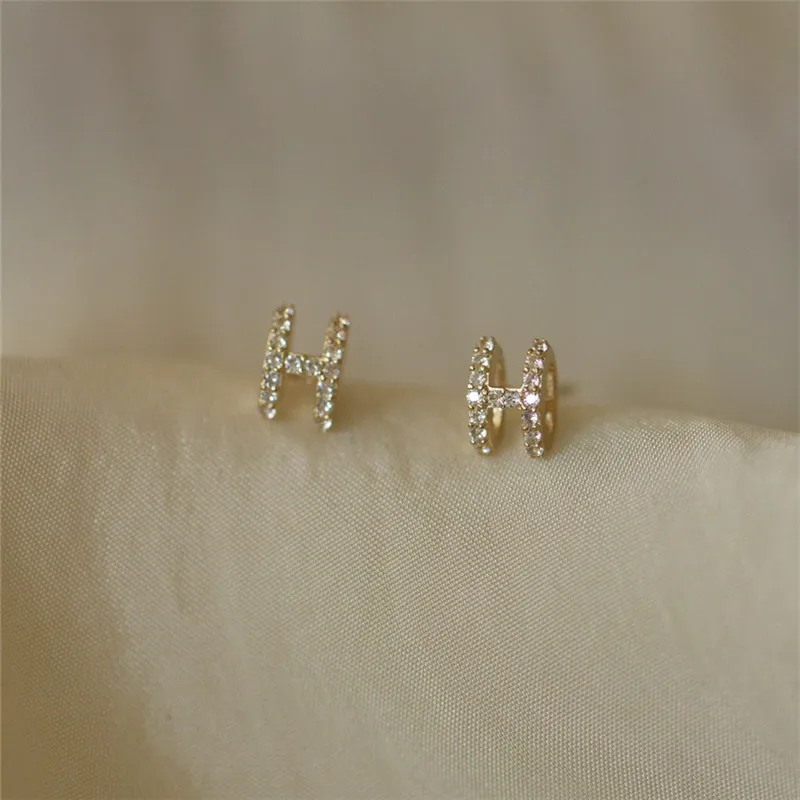 Серьги Liemjee из стерлингового серебра с буквой H циркония модные ювелирные изделия