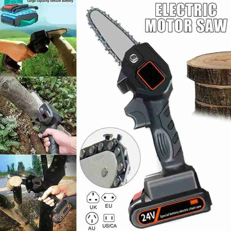 

Pruning Saw With Battery 24v Rechargeable Mini Electric Bracket Chainsaw Wood Chainsaw Cutting Angle Chain Universal Lithiu D7S2