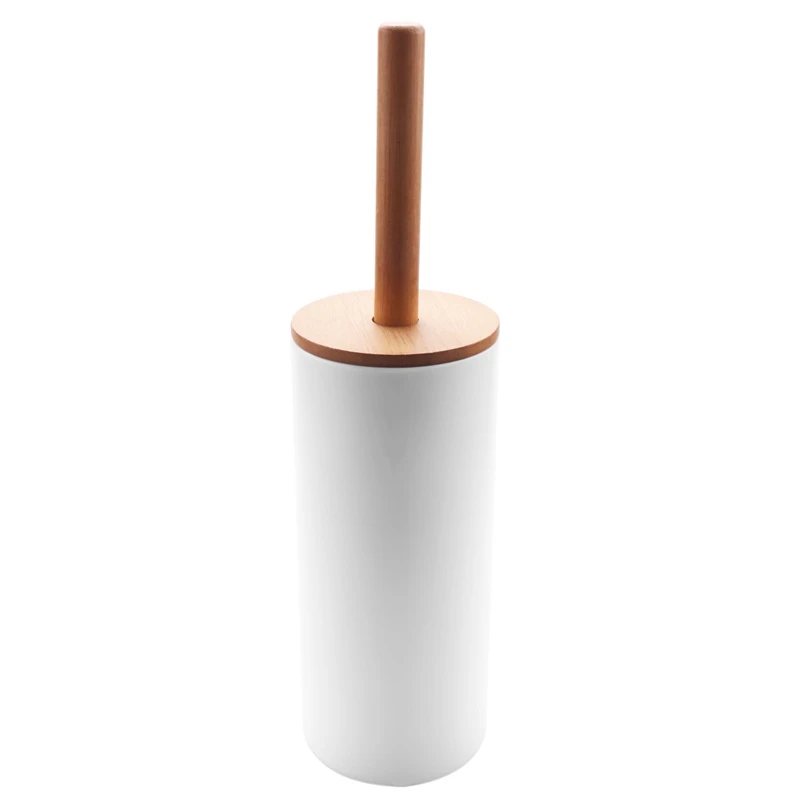 

HOT SALE Bamboo Floor-Standing Toilet Brush Set With Base Bathroom Toilet Brush Holder WC Accessories